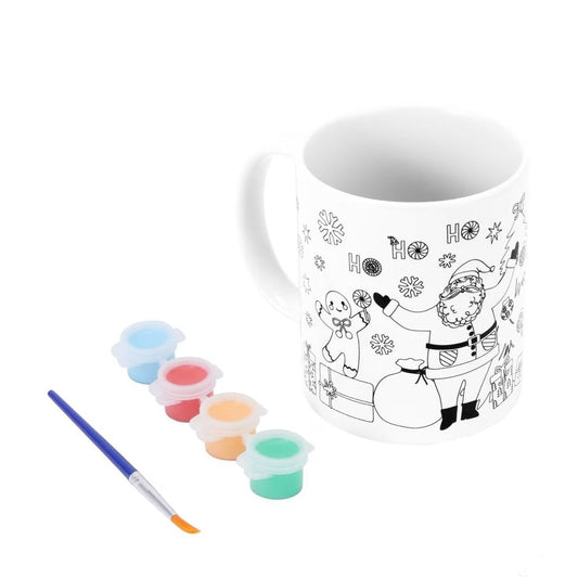 7 Piece Paint Your Own Christmas Mug Set