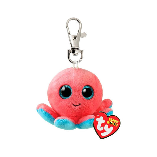 Ty Beanie Boos Sheldon Coral Octopus Clip