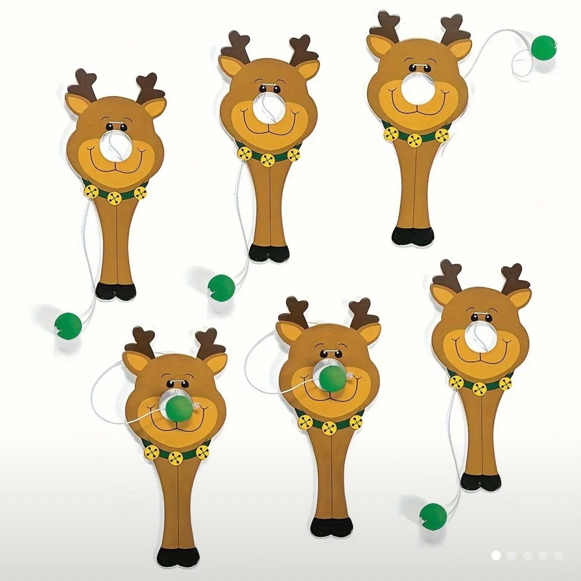 Reindeer Nose Catch Paddle Ball Game