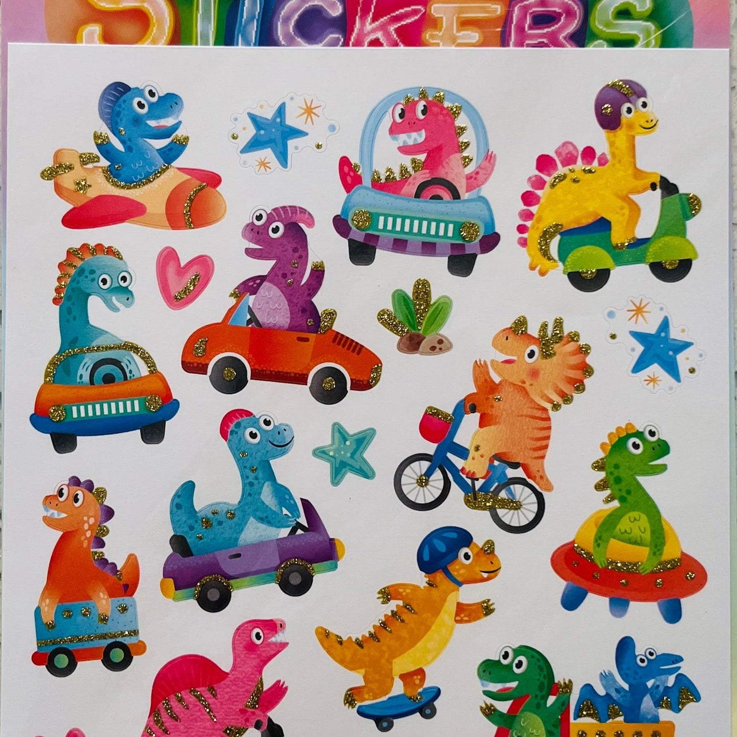 Glitter Dinosaur Stickers