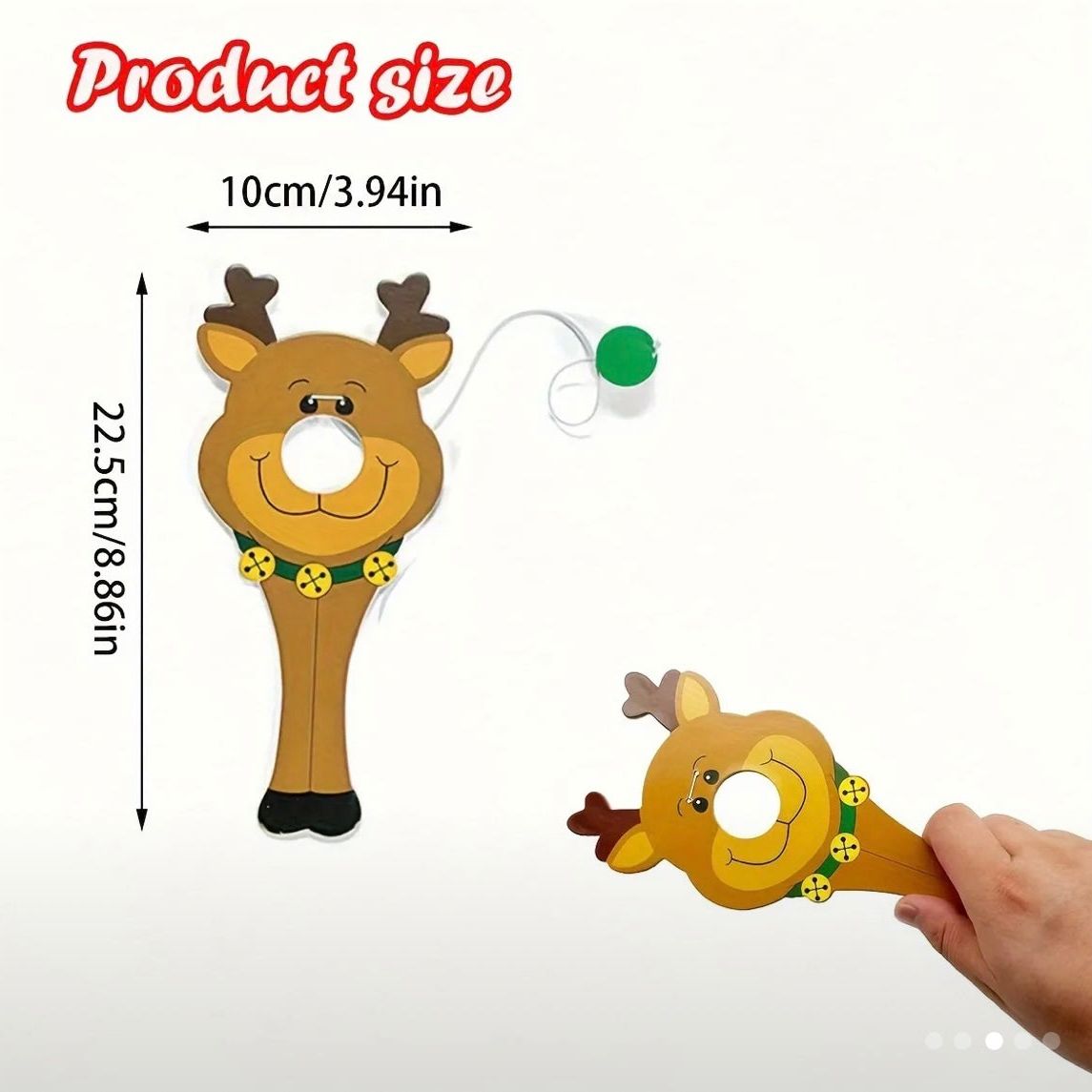 Reindeer Nose Catch Paddle Ball Game