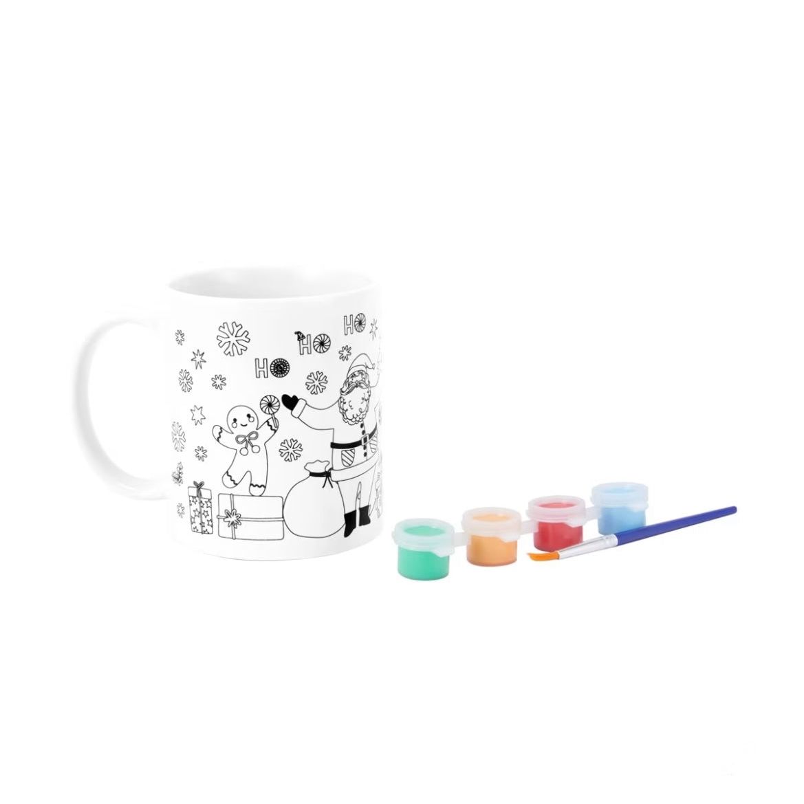 7 Piece Paint Your Own Christmas Mug Set