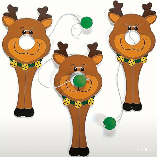 Reindeer Nose Catch Paddle Ball Game