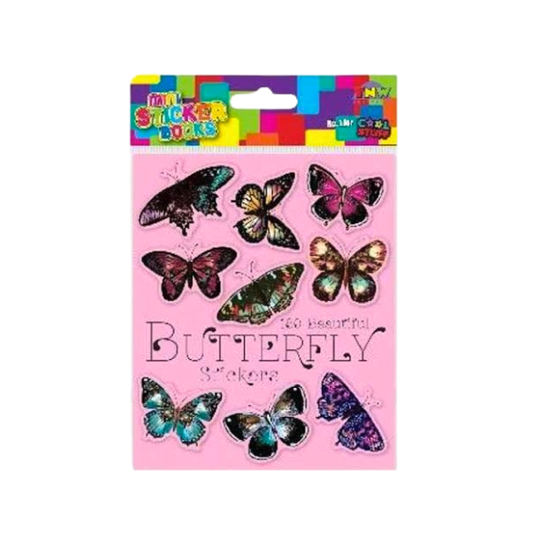 Small book of stickers featuring different butterflies