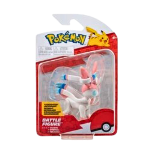 Pokémon Sylveon action figure, pink at white