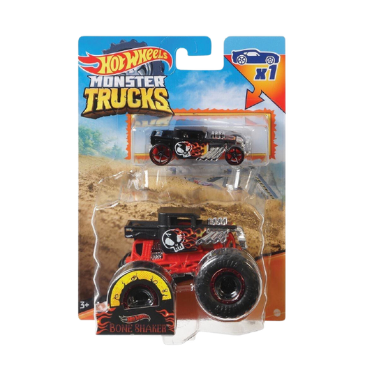 Hot Wheels Monster Truck in Packet. Ted with yellow and black wheels.