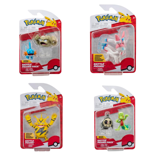 Pokemon Battle Figures in packaging, showing range of 4 